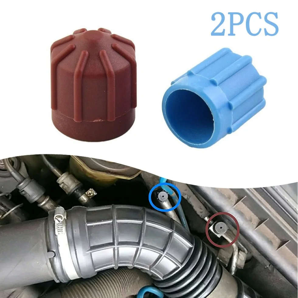 

Пылезащитная Крышка для автомобильного клапана высокого/низкого напряжения, аксессуары для автомобильного кондиционера, комплект сердечников клапана кондиционера, колпачок клапана кондиционера, 2 шт.