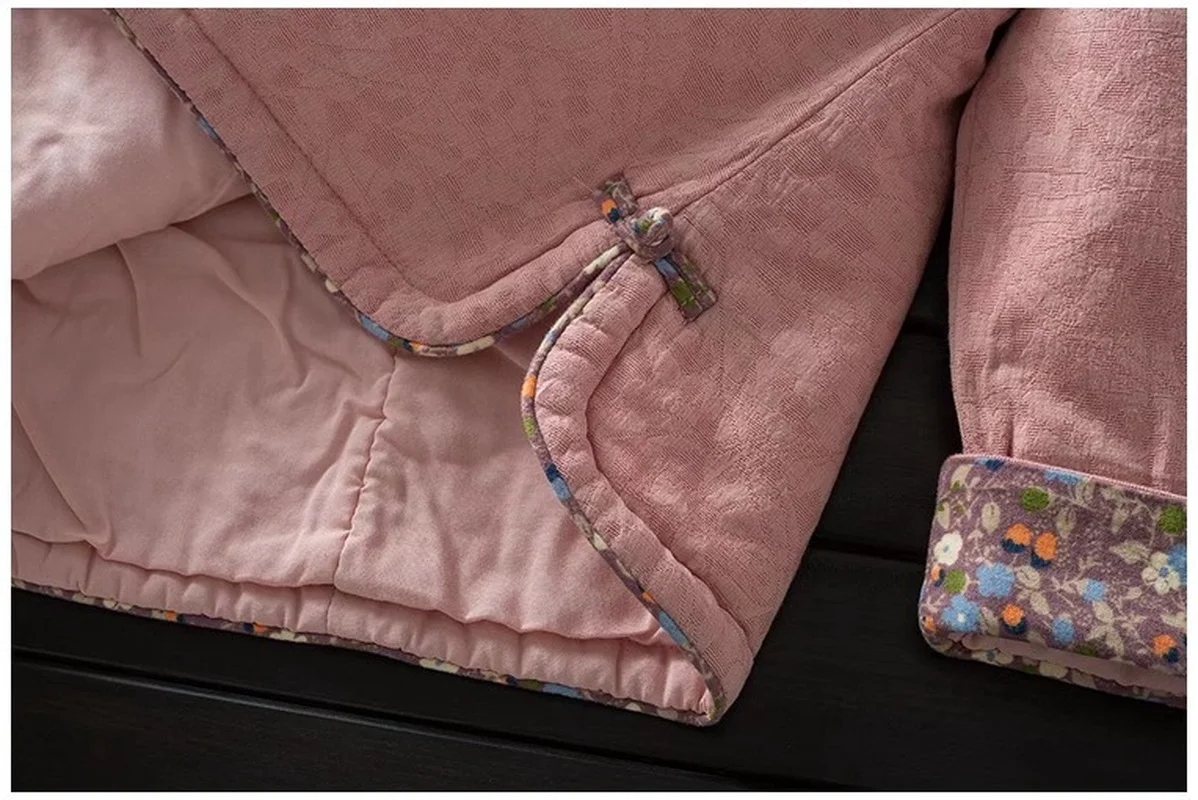 Женская зимняя рубашка с хлопковой подкладкой и воротником-стойкой - купить по