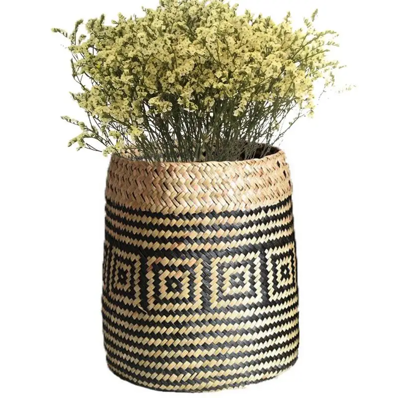

Storage Baskets Laundry Seagrass Baskets Hand-woven Flower Basket Straw Flower Basket Fashionable Innovative Woven Basket