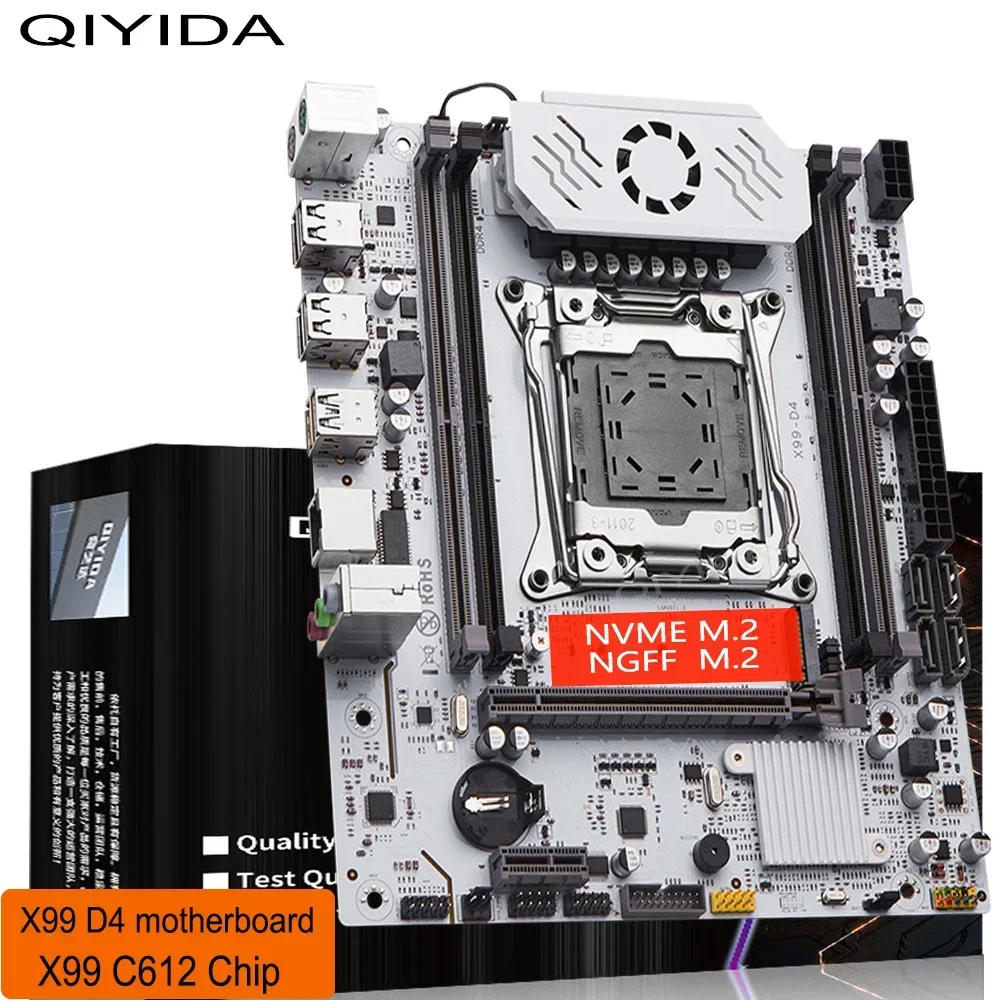 Материнская плата QIYIDA X99 D4 LGA 2011 3 со слотом M.2 Поддержка C612чипа DDR4 Память SATA3.0 USB3.0