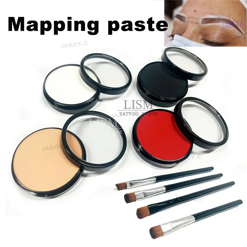 White Brow Paste White Mapping Paste Tattoo Brow Mapping Pen for Eyebrow Permanent Makeup Microblading Brow Lips Shape Supplies