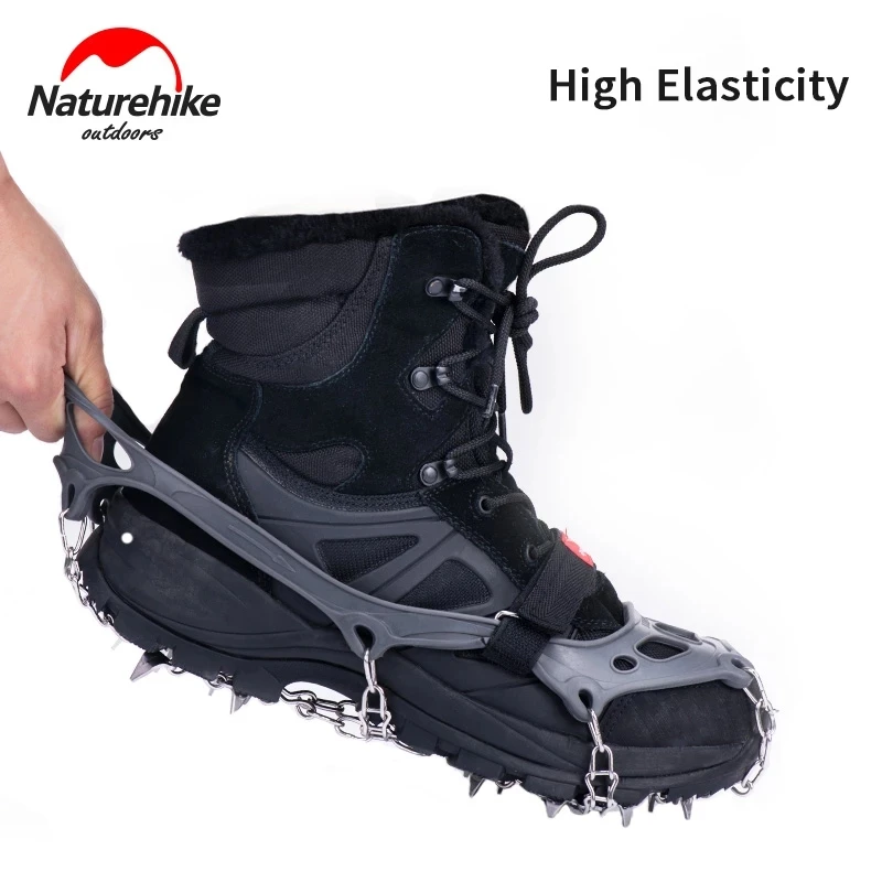 Naturehike Outdoor 13/19 Tooth Crampons Non-Slip Shoe Cover Stainless Steel Spike Chain Snow Claw Winter Climbing Accessories