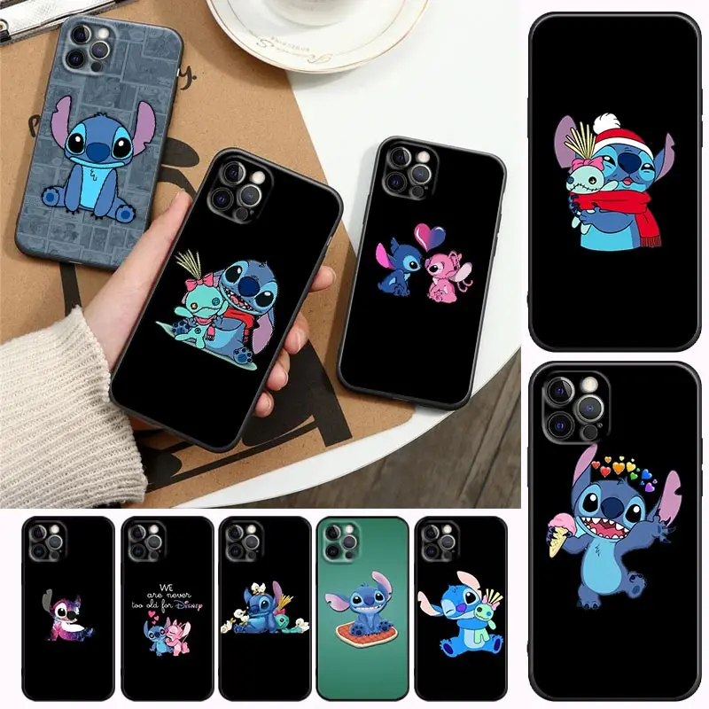 

Phone Case for Apple iPhone 11 12 13 Pro Max 7 8 SE XR XS Max 5 5s 6 6s Plus Soft Silicone Case Cover Super Cute Stitch