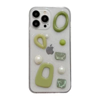 artificial green jade rings tpu case for iphone 12 13 pro max back phone cover for 11 pro x xs xr 8 7 plus se 2020 capa