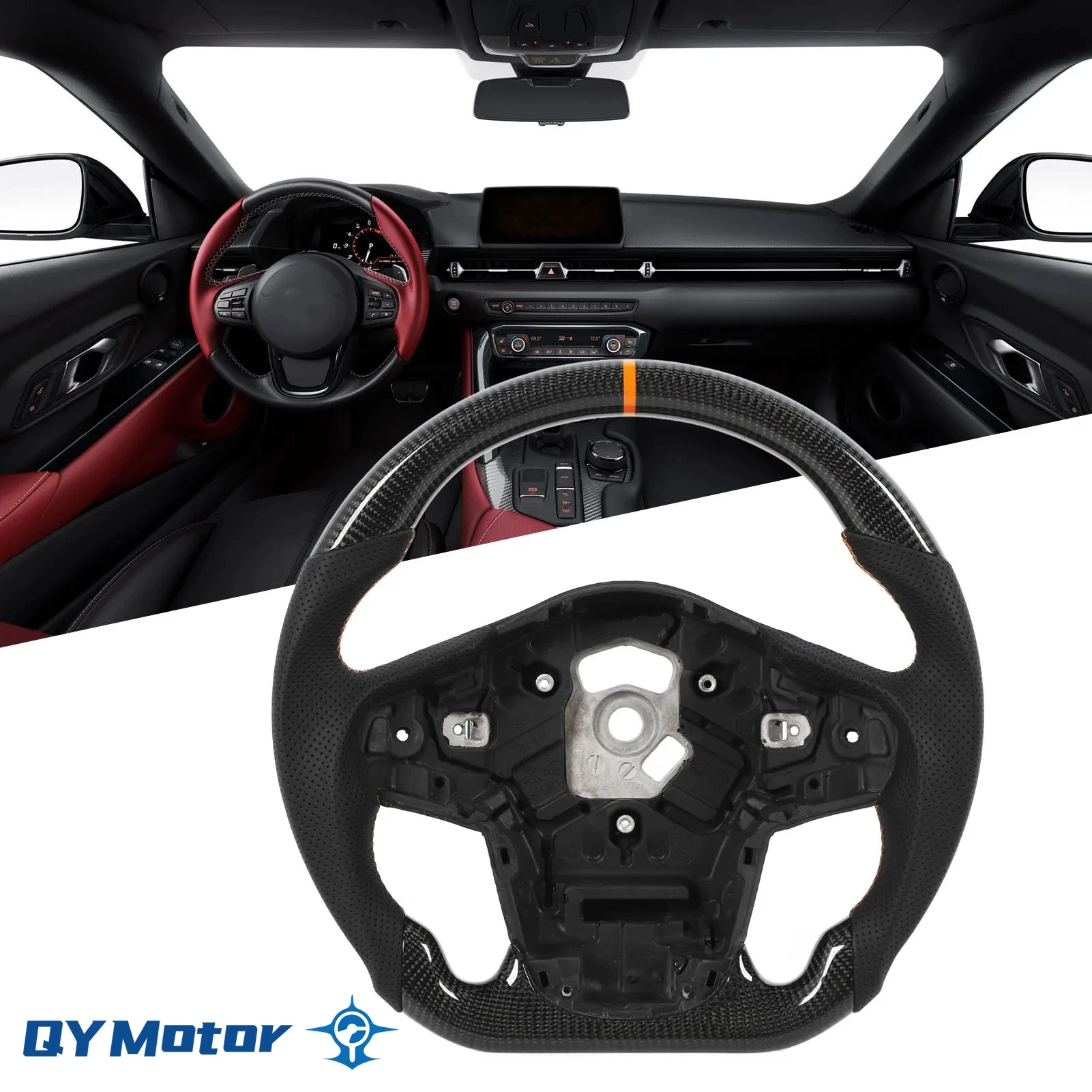 Перфорированный кожаный руль из углеродного волокна для Toyota GR Supra A90 MK5 2019 2020 +