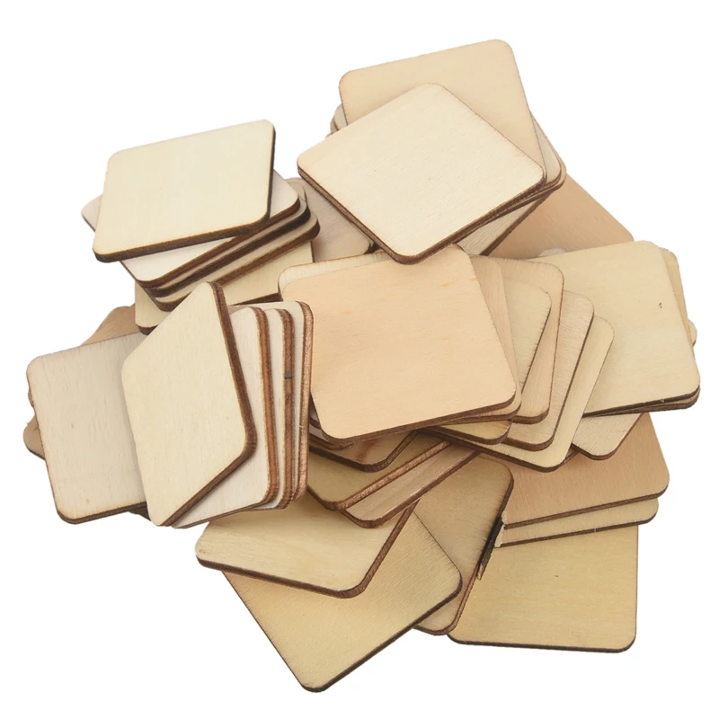 

50 квадратных декоративных деревянных ломтиков diy