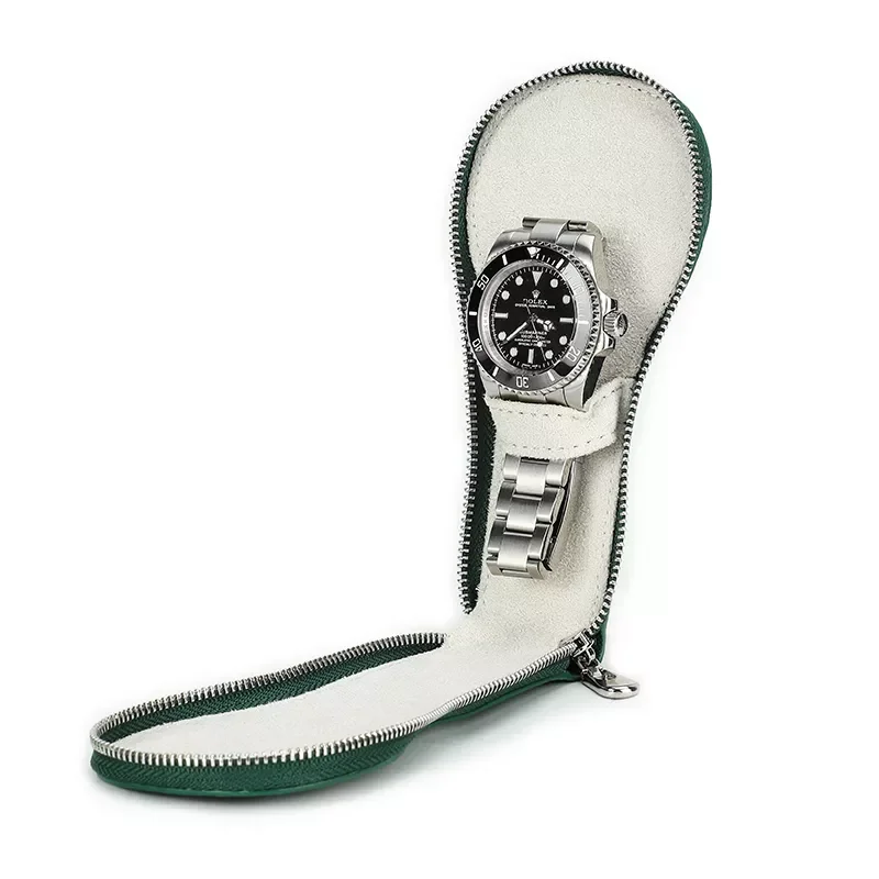 

NEW2023 Genuine Leather Single Slot Watch Case Portable Watches Case Holder Travel Wrist Jewelry Storage Pouch