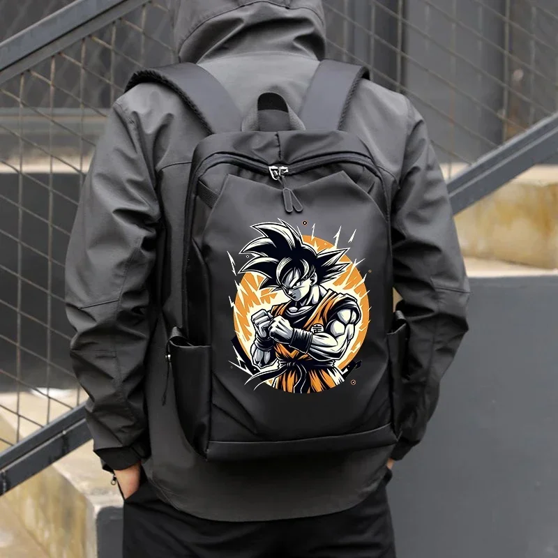 Фото Мужской рюкзак Dragones Ball Z, модный черный школьный рюкзак на плечо для мужчин, дизайнерский водонепроницаемый спортивный дорожный мужской рюкзак из холста №2