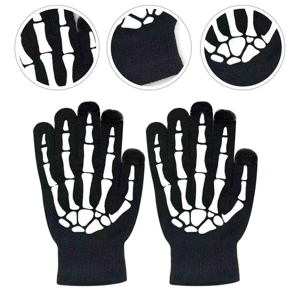 Флуоресцентные перчатки для Хэллоуина череп кость стильный велосипедный