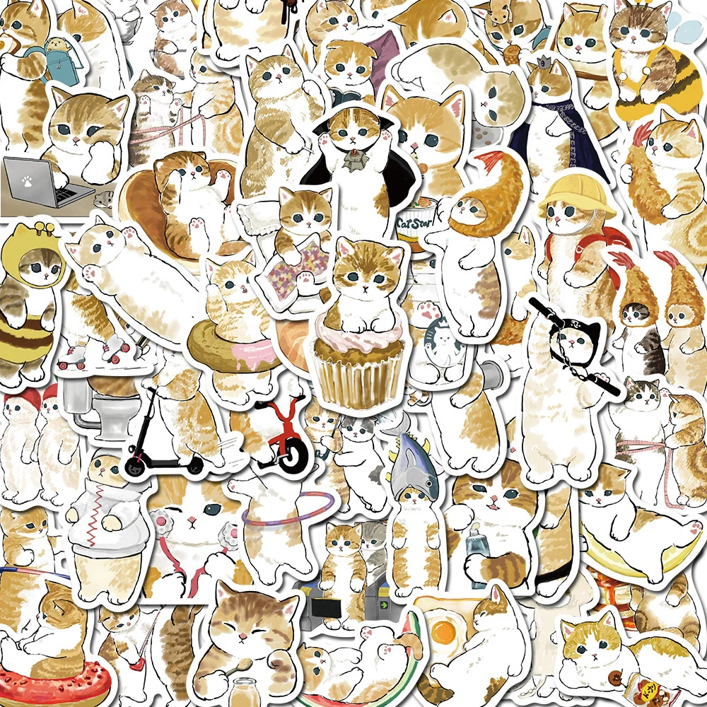 

10/30/50PCS New Cat Animal Sticker Pack Graffiti Cartoon Creative Anime iPad Computer Car Chair Decoration Waterproof Wholesale