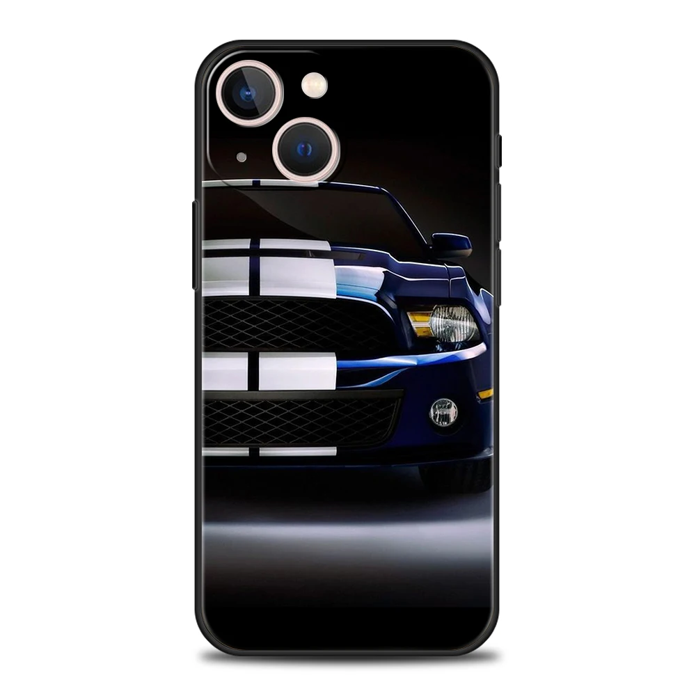 Blue White Black CAR Luxury Phone Case Cover For iPhone 14 13 12 11 Pro Max 8 7 Plus X XR XS Max SE 2020 Shockproof Soft Shell