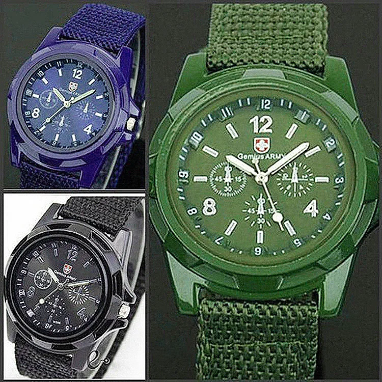 

Fashion Zwitserse Gevlochten Riem Militaire Gemius Zwitserse Zee, Land En Lucht Leger Sport Horloge Groothandel