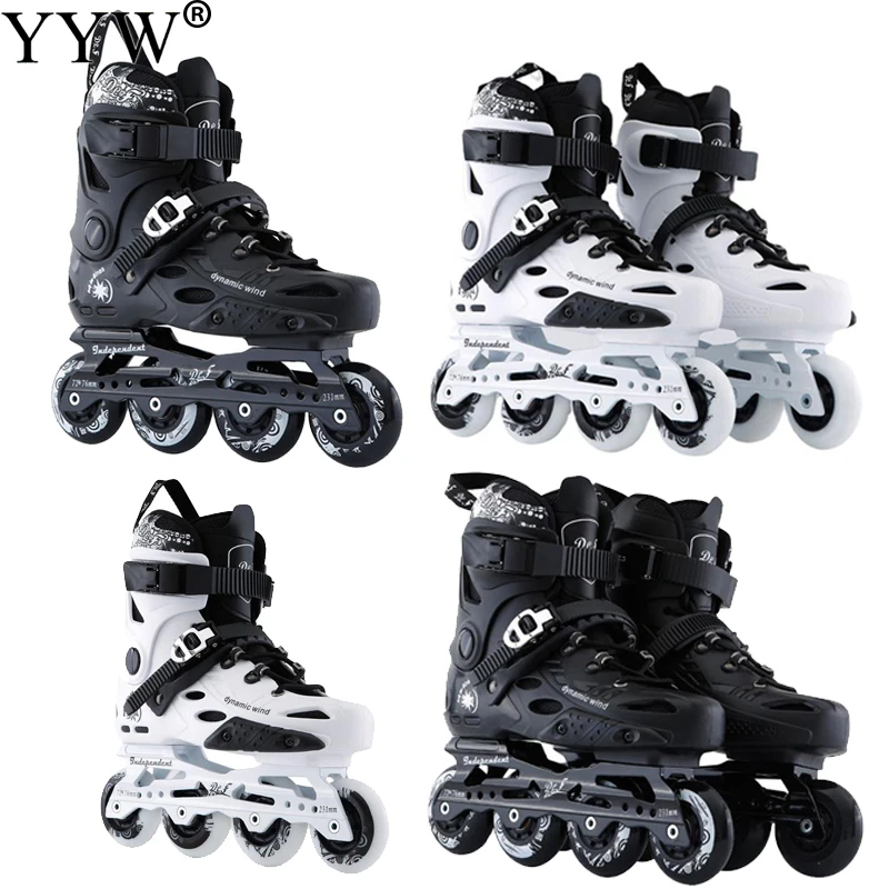 Professional Inline Roller Skates Woman Man Kids Adult Speed Skate Sneakers Outdoor Patins 4 Rodas Size 35-41 Skating Shoes