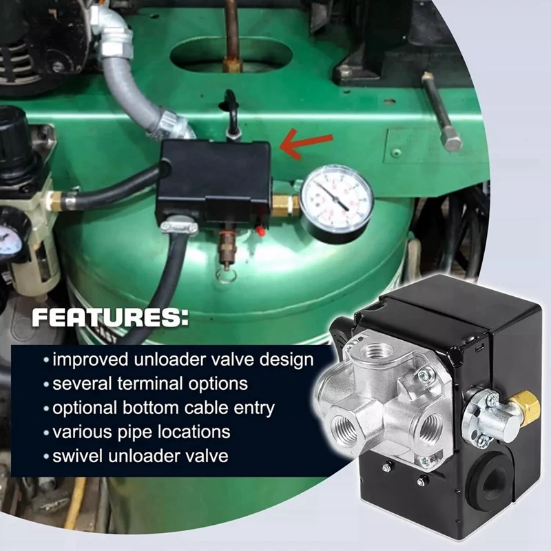 Реле давления 23474570 с/разгрузкой и рычагом включения/выключения для компрессора