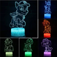 paw patrol new original cartoon barking team series 3d stereo bedside led night light visual creative childrens birthday gift