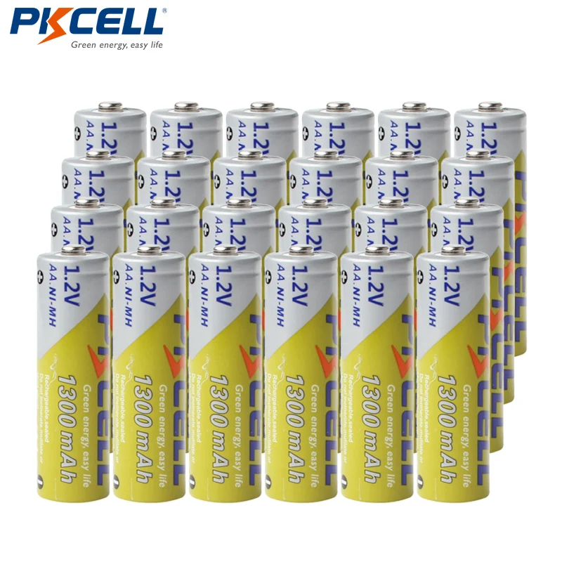 

24Pcs PKCELL AA Batteries 1.2V NIMH 2A 1300mAh Ni-MH AA Rechargeable Battery Batteries Bateria Baterias for flashlight