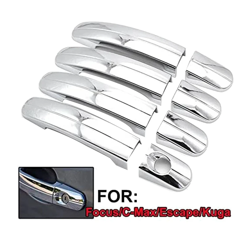

Chrome Door Handle Cover Trim Overlay Molding For Ford Focus Escape Kuga C-Max S-Max Galaxy Mondeo 2012 - 2018