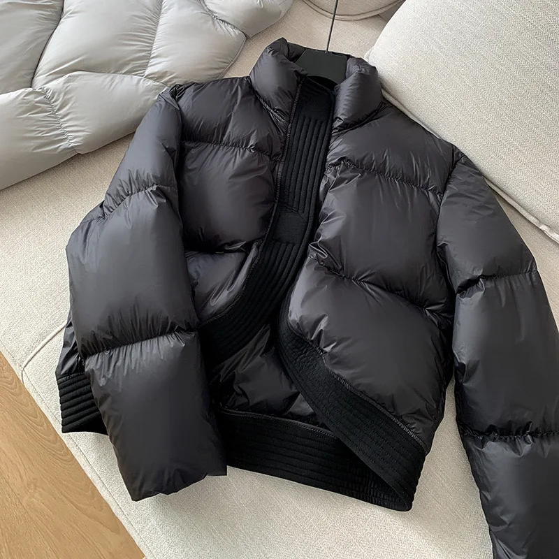 QAZIQILAND Женская куртка 90% из белого гусиного пуха с воротником-стойкой