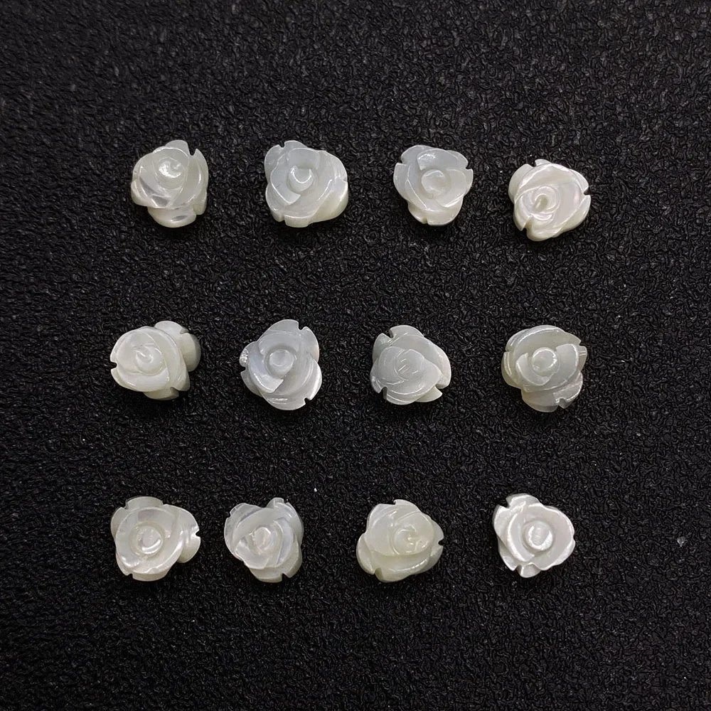 Бусины из натуральной пресноводной ракушки в форме розы Перламутровые сделай