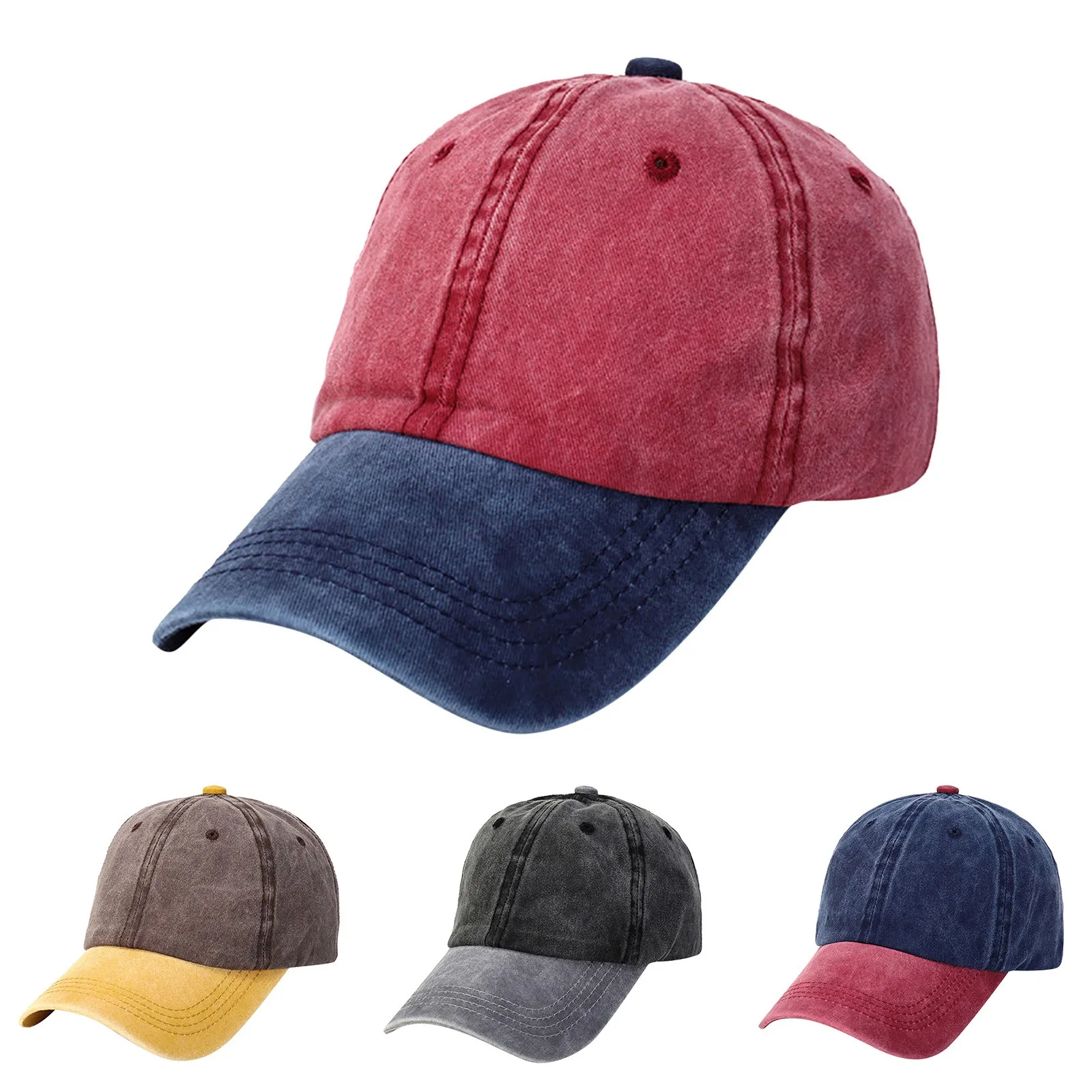 

Washed Cotton Baseball Cap Men's Cap Spring And Summer Women's Outdoor Outdoor Hat for Men Tan Baseball Caps for Women