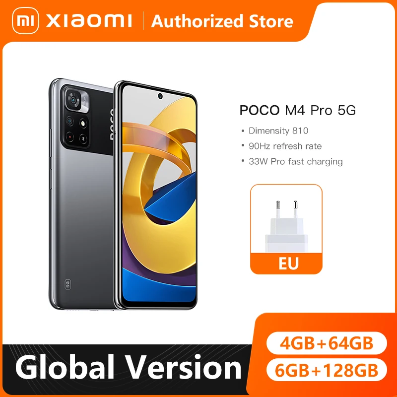Смартфон глобальная версия POCO M4 Pro 64 ГБ/128 ГБ ROM MTK Dimensity 810 90 Гц 6 дюйма DotDisplay 50 МП 5000