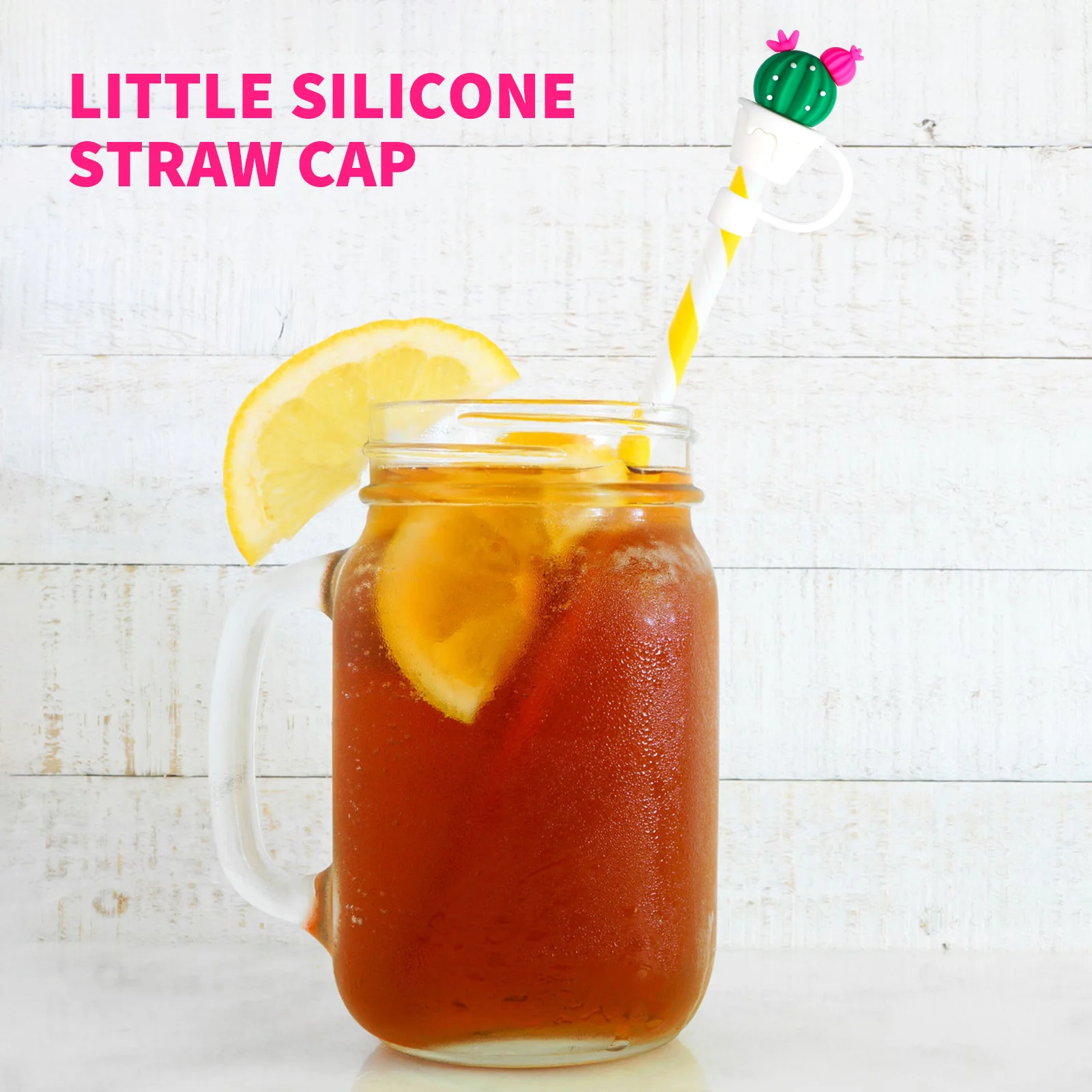 4 шт. соломенные чехлы для бутылок пробки кактуса стакан соломинки милые