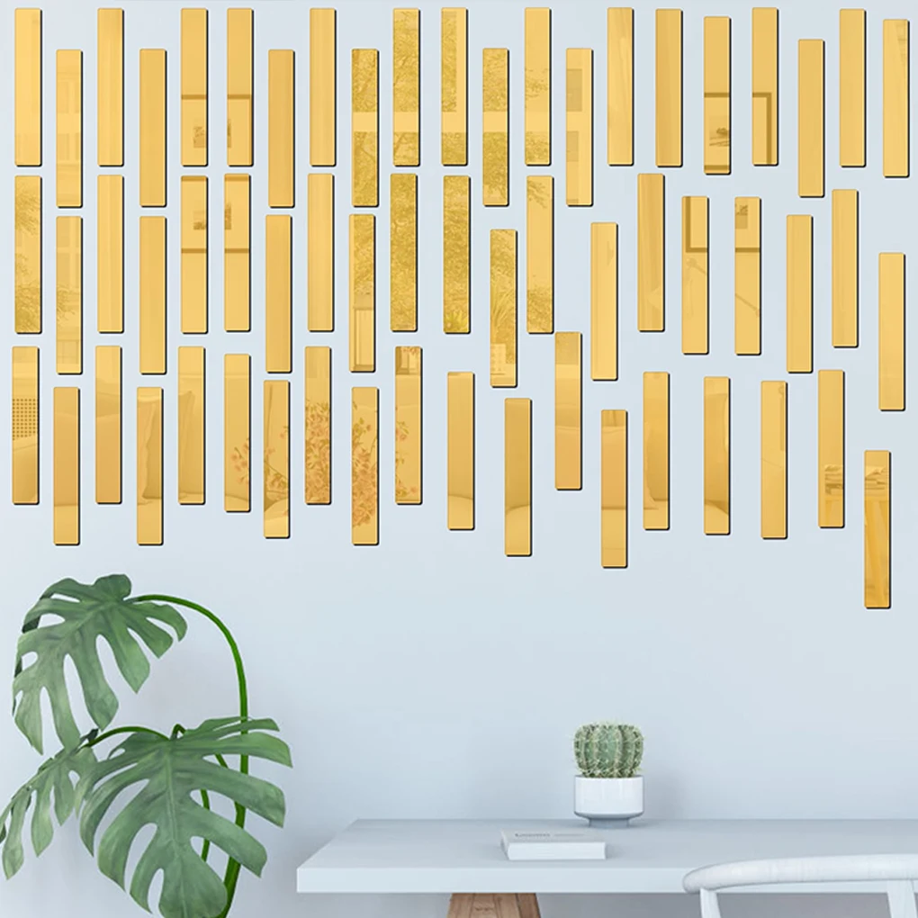 

Pack of 10 Mirror Wall Sticker Smooth Surface Self-adhesive for Bathroom