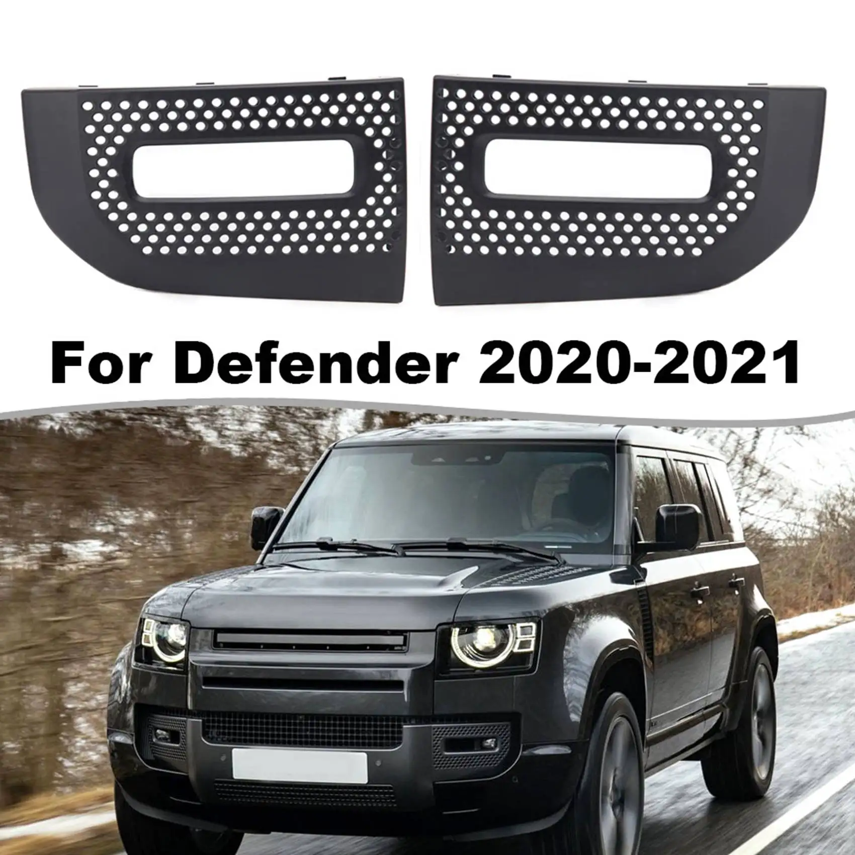 

Front Left Fog Light Grille Bezel Fog Lamp Cover Headlight Frame for Land Rover Defender 2020 2021 2022