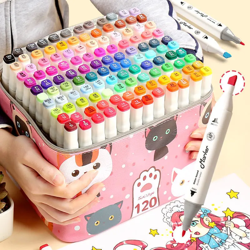 

30/40/60/80 Marker Pen Brush Dual Headed Watercolor Brush pen Sketch Alcohol markers for drawing paint