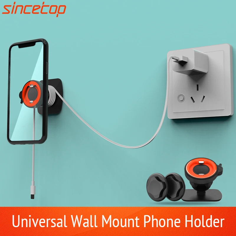 quick wall phone holder universal for iphone 11 x 8 max cell phone wall desk dashboard mount clip holder stand for huawei xiaomi free global shipping