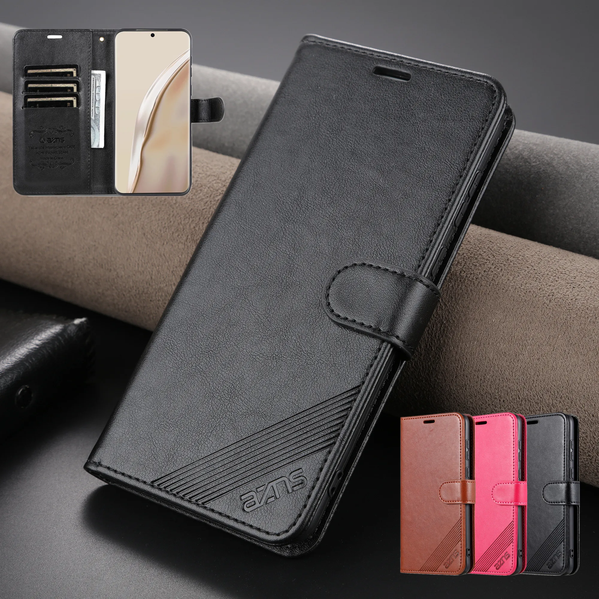 

for Huawei P60 Art P50 P40 Lite P30 Mate 50 Pro 40 20x 30 TD Tech M40 Flip Wallet Case Ultra Slim Full Protect Card Holder Cover