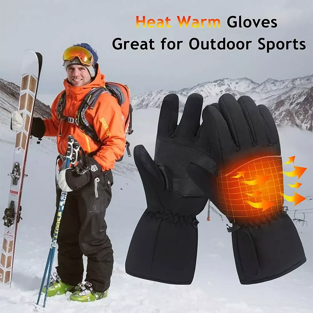 1 Pair Motorcycle Heated Gloves Electric Heated Five Fingers Gloves Winter Touchscreen Gloves Winter Universal Accessories enlarge