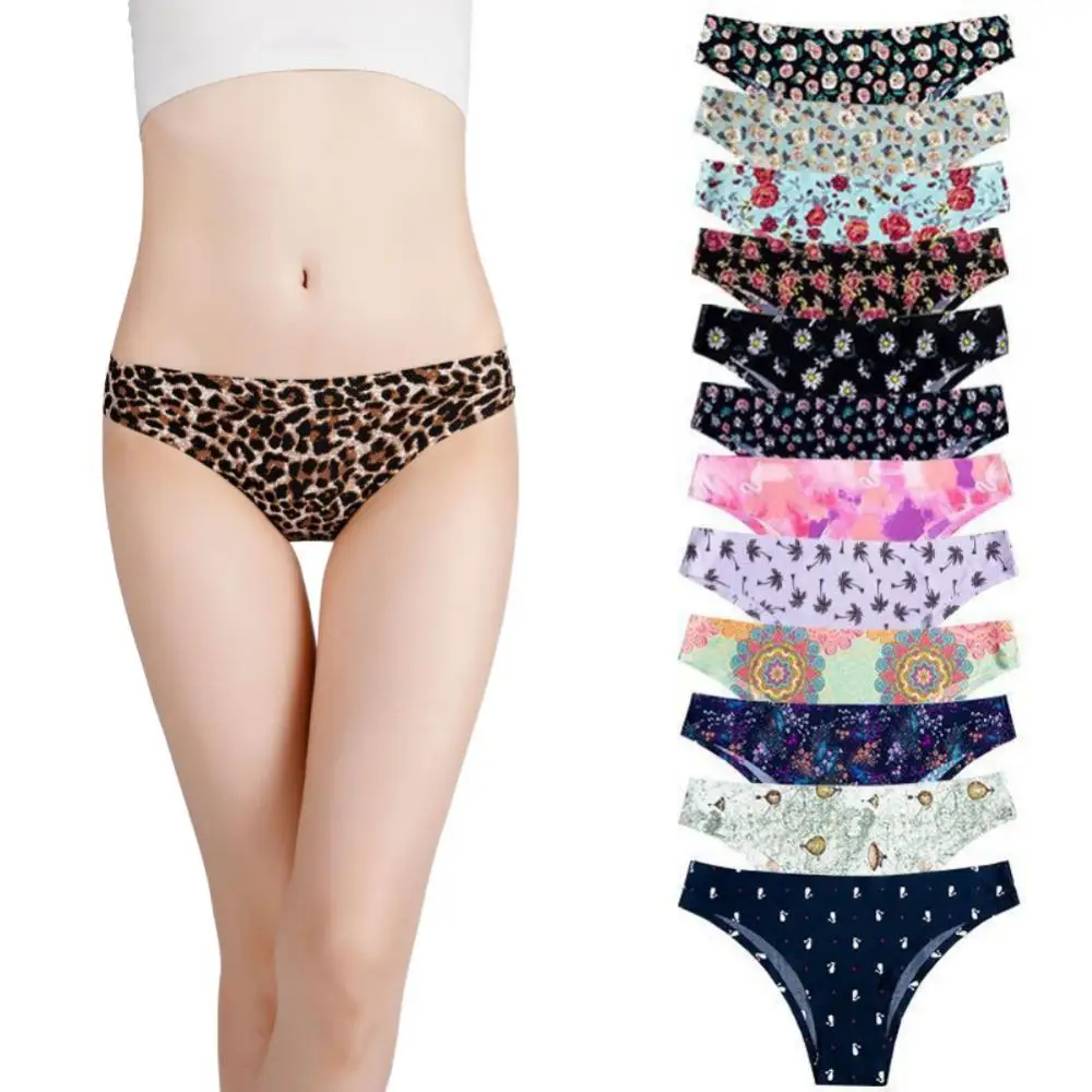 

Трусики с леопардовым принтом для женщин, удобные женские трусики, женское нижнее белье с низкой талией