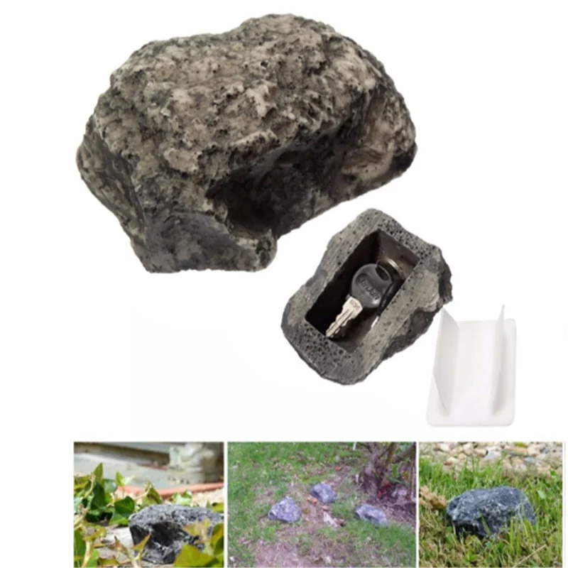 

Creative Outdoor Spare House Safe Hidden Hide Security Rock Stone Box for Key Hide Gifts Place The Spare Key In Stone Key Box