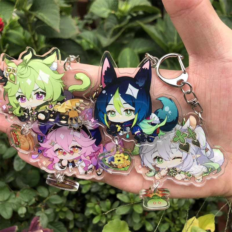 

Game Genshin Impact Kaedehara Kazuha Tartaglia Keychain Accessories HUTAO XIAO Scaramouche Pendant Anime Cartoon Badge