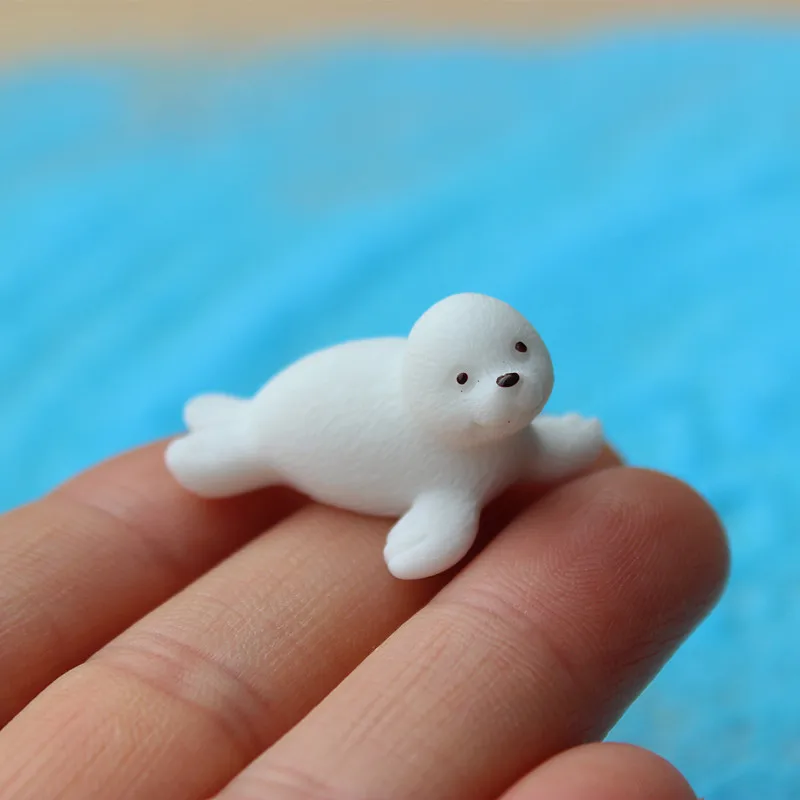 

4 PCS Polar Glacier Seal Marine Animal Model Resin Early Education for Children Cognitive Toy Ornament