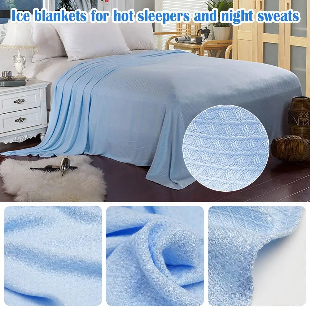 

Ice Blanket For Hot Sleepers And Night Sweaters Summer Solid Color Super Soft Cool Blanket Placed On The Sofa Bed