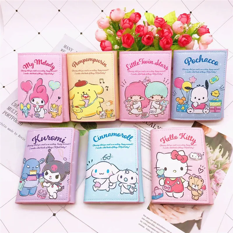 

Kawaii Sanrioed аниме серия mymelody Kuromi Cinnamoroll милый модный кошелек несколько слотов для карт Отдых Мультфильм кошелек подарок