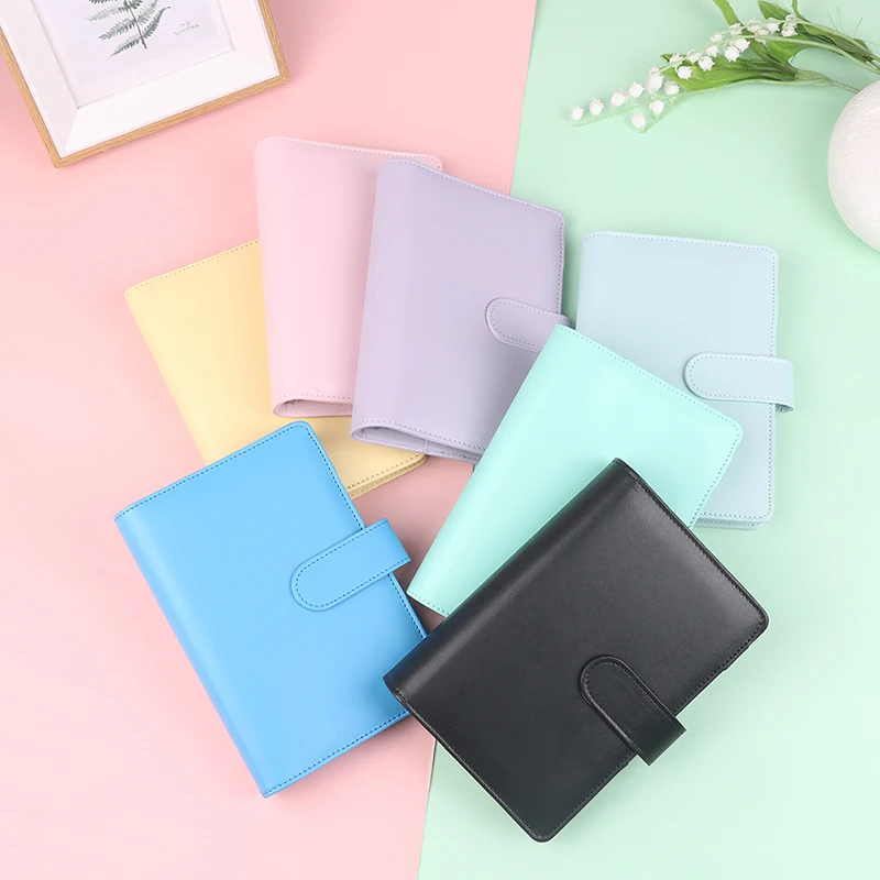

1Pc A6 Macaron PU Leather Binder Notebook Cash Envelopes System with Binder Pockets for Money Budget Saving Bill Hand Book