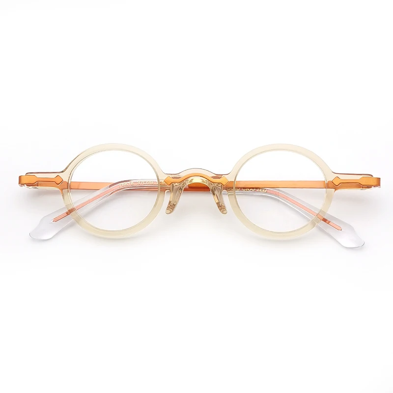 

Women Eyeglasses 2022 Orange Small Vintage Eye Glasses Round Children Girls Prescription Myopia Frame