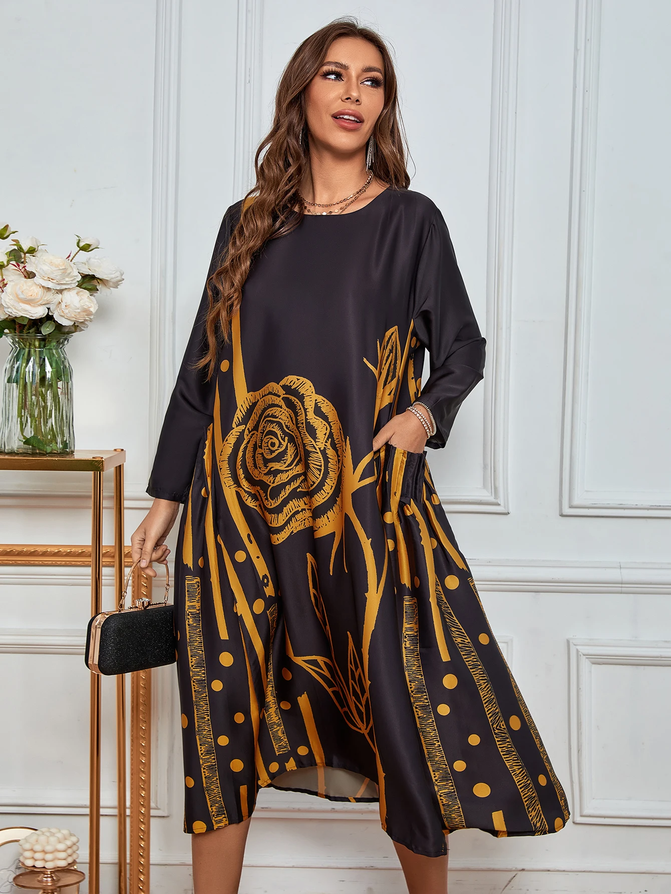 Женское платье-макси Roken WAN длинное платье-абайя в мусульманвечерние стиле для