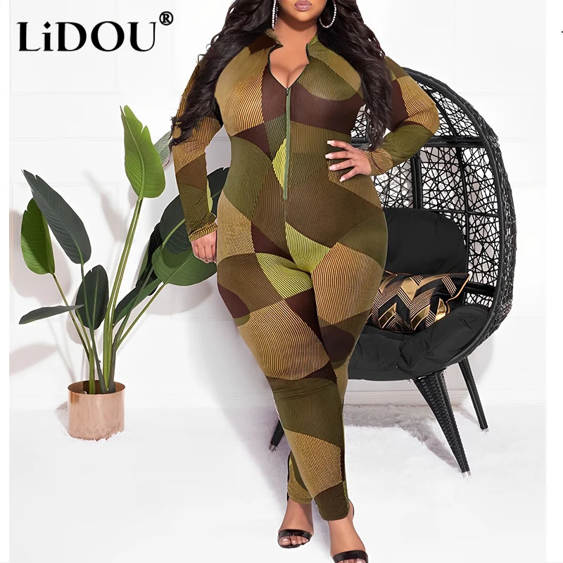 

Spring Autumn Fashion Trend Sexy Plus Size Suit Women Casual Y2k Slim Fit Lady Jumpsuit Chic Patchwork Vintage Female Clothes