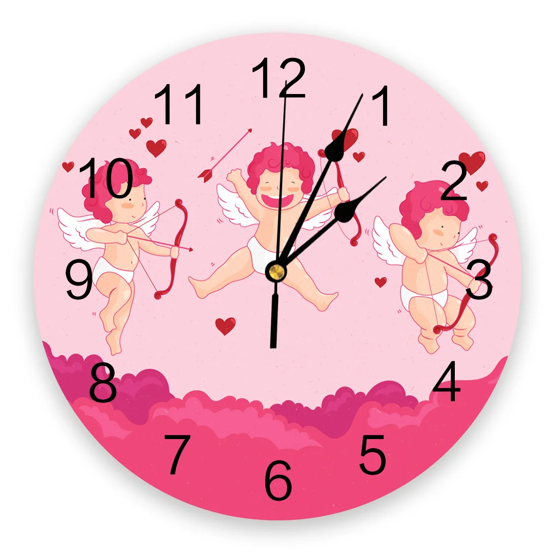 

Милые настенные часы Cupid Love для детской комнаты, Современный домашний декор, настенные часы с наклейками для гостиной