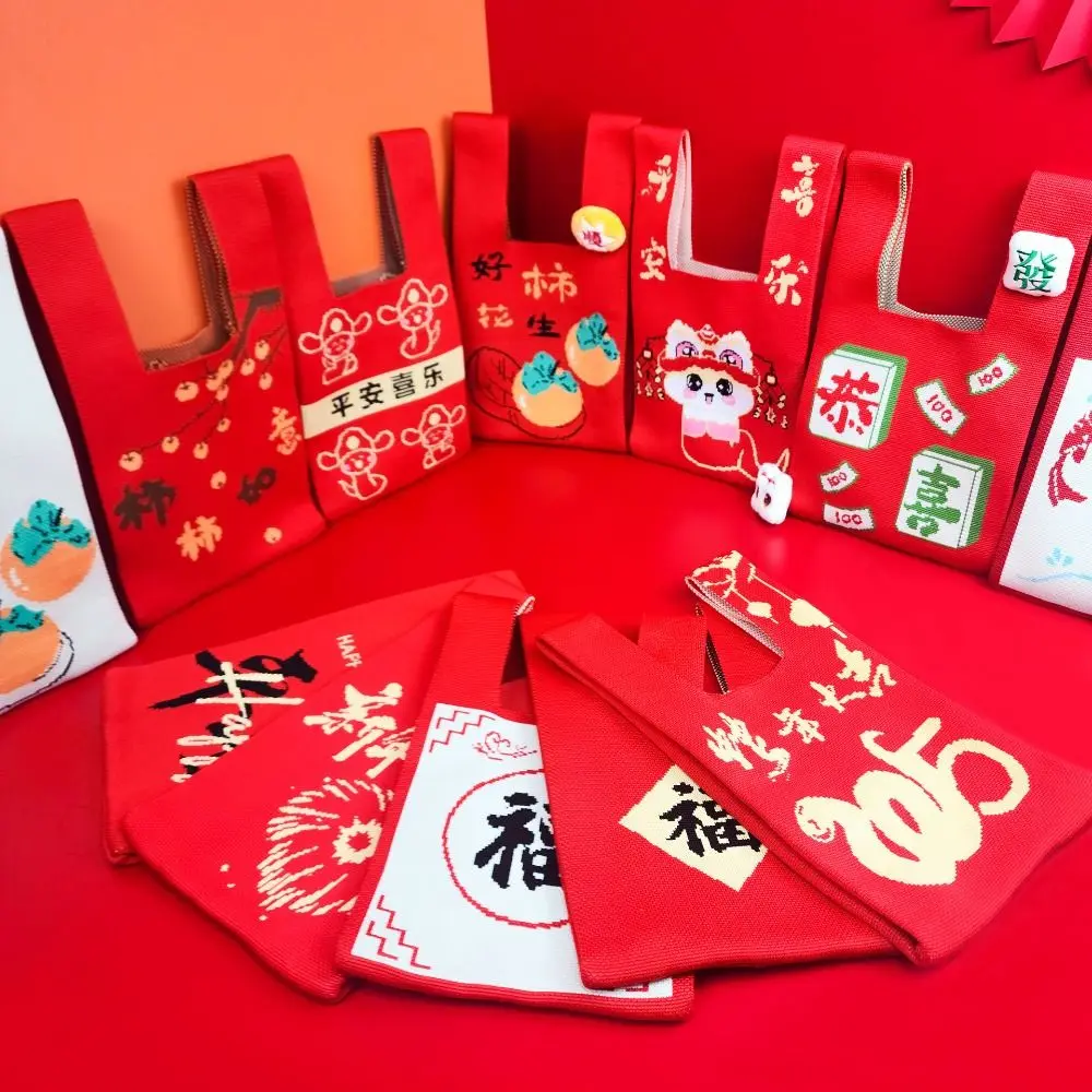 Модная сумка на запястье с мультяшным узлом плетение 2025 года змея новогодняя