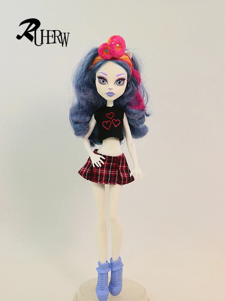 Фото Новое качественное кукольное платье для куклы Monster High, мягкая повседневная одежда, одежда ручной работы, комплект кукольной одежды, игрушки для девочек, игровой домик №2