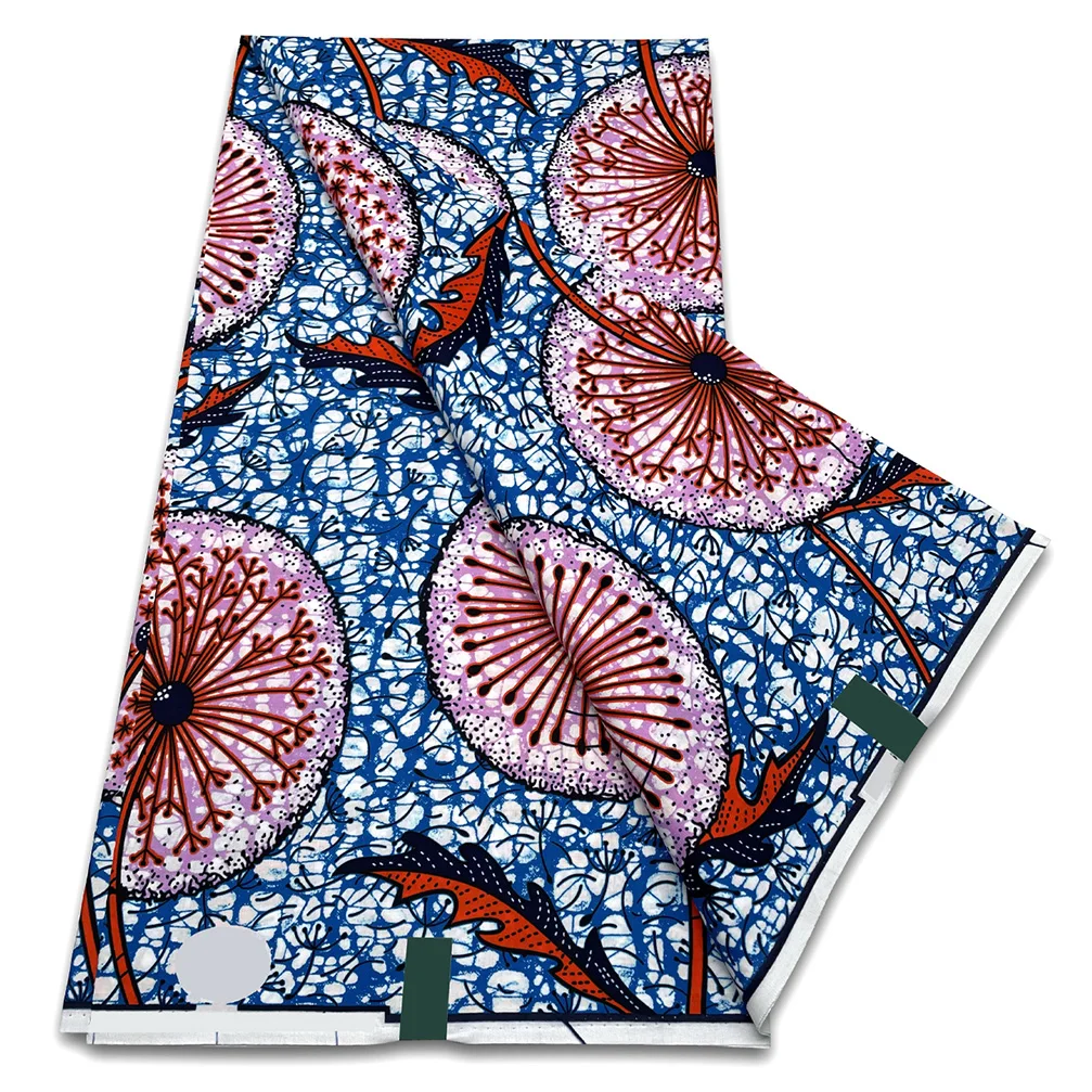 6 ярдов супер батик восковая ткань гарантированная африканская 100% хлопок Нигерия