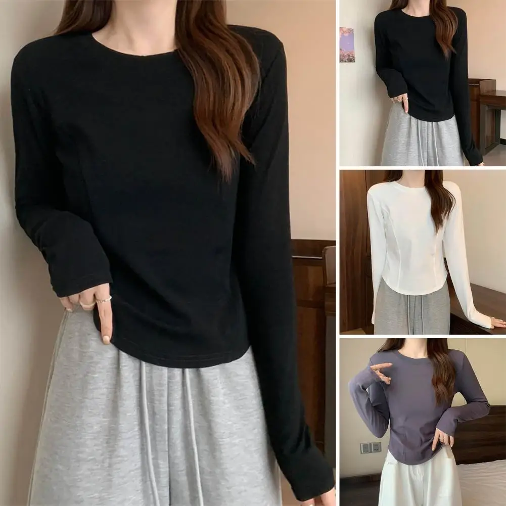 

Chic Women Blouse Sexy Fine Touch Elegant Pure Color Irregular Hem Pullover Top Women Pullover Top Dressing