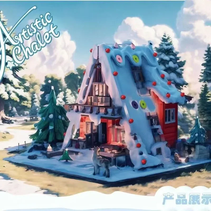 

2023 создатель города зимняя деревня Санта-Клаус Рождественская елка имбирный домик Модель строительных блоков Кирпичи Детские рождественские игрушки