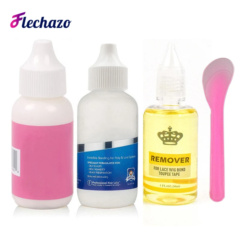 Flechazo Lace Glue Kit Waterproof Lace Front Wig Glue Hair Replacement Adhesive For Wigs With Edge Control Gel Brush Melt Band