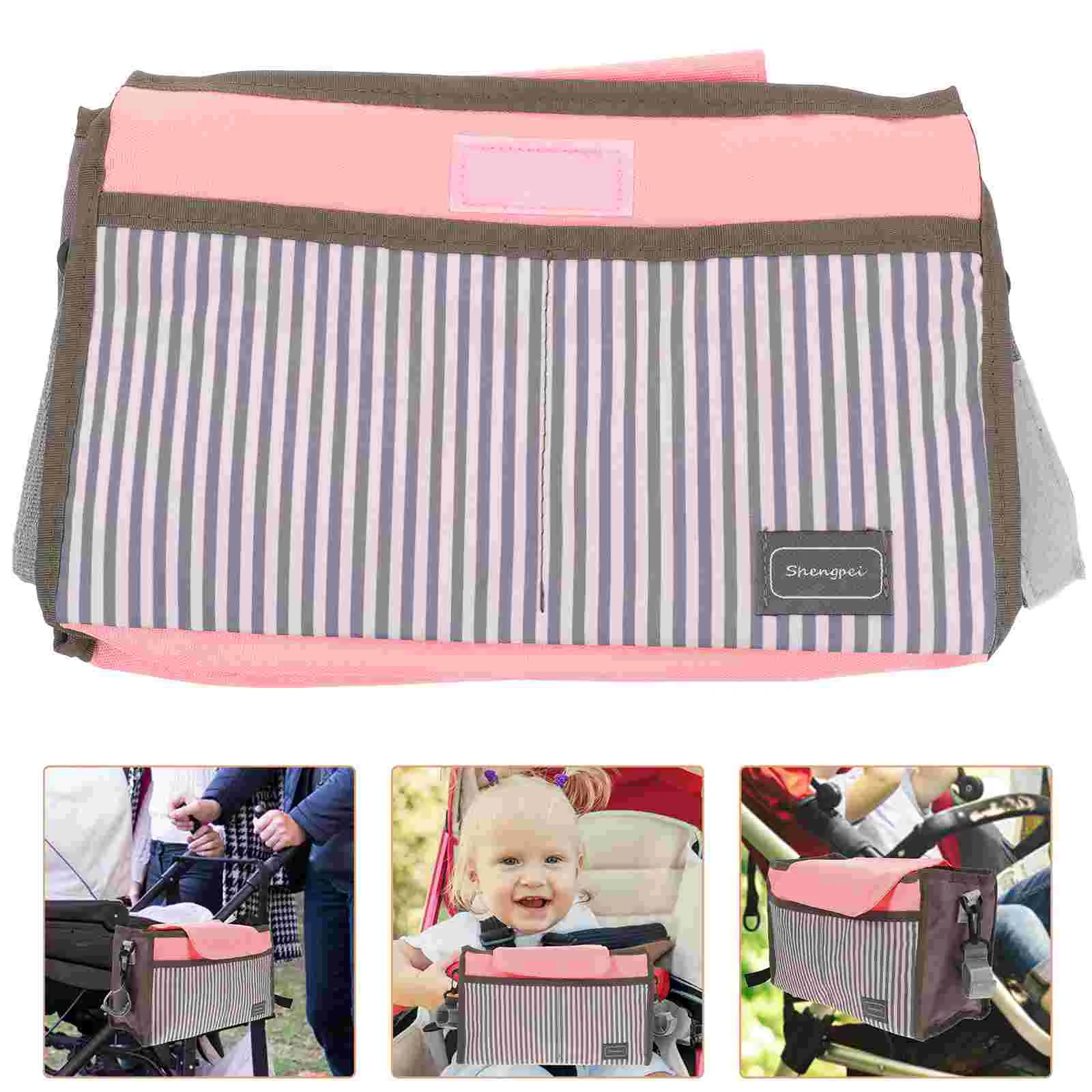 

Stroller Organizer Hanging Storage Wheelchair Baby Diaper Accessories Pet Holder Cup Pocket Pouch Universal Supplies